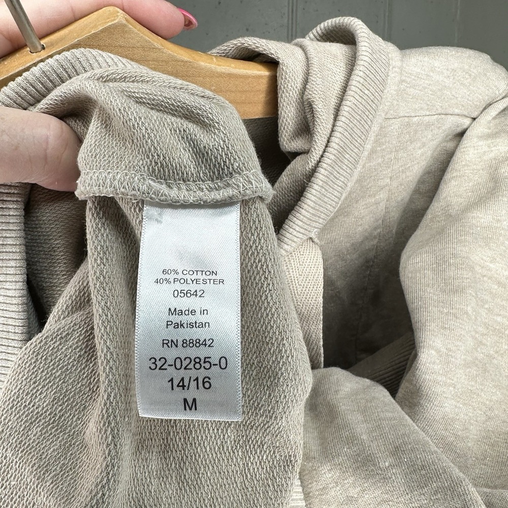 Woman Within Womens 14/16 Hooded Full Zip Jacket Oatmeal Tan‎ Neutral Comfy - Picture 5 of 7